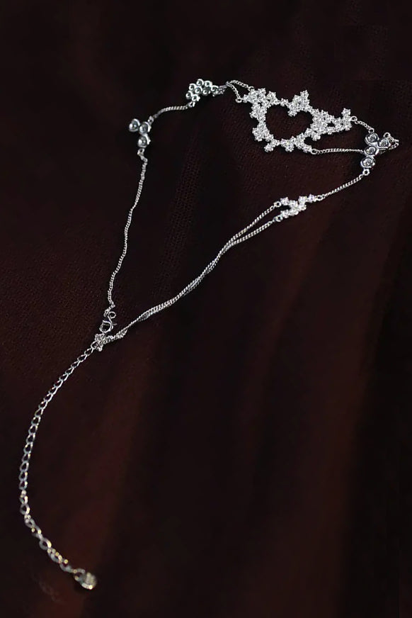 YVMIN Irregular Pavé Heart Necklace 20090